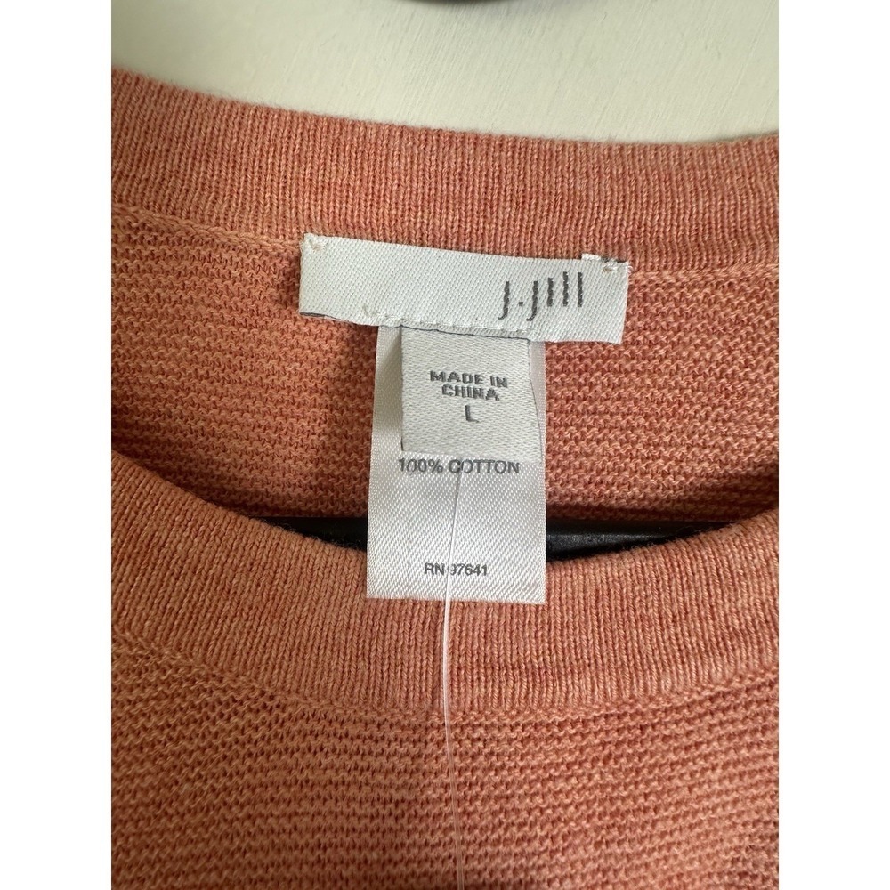 J Jill Women's Knit Sweater Cotton Crewneck Tunic Terracota Size Large NWT - Picture 3 of 4